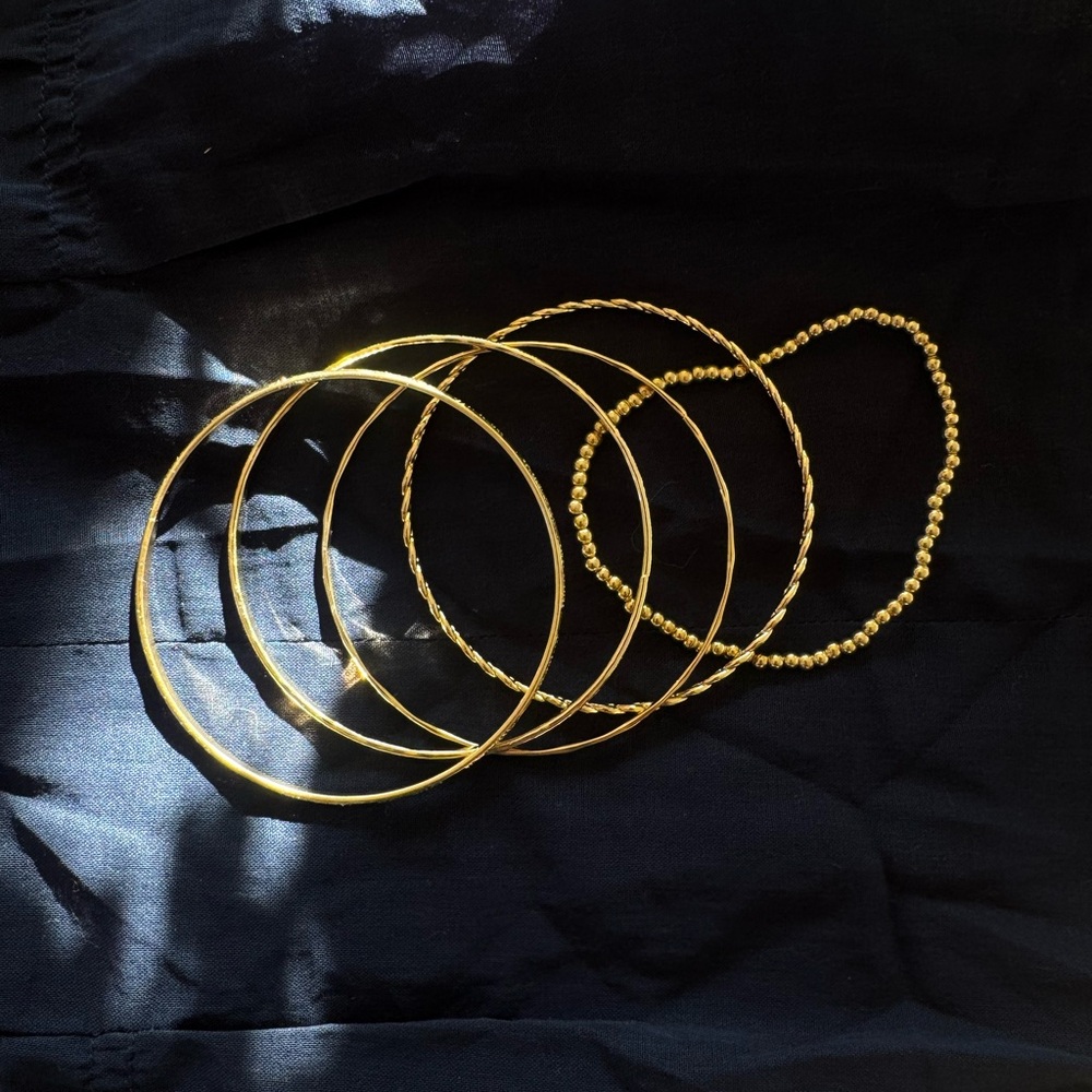 Golden Bracelet Bangle Collection lot of 5